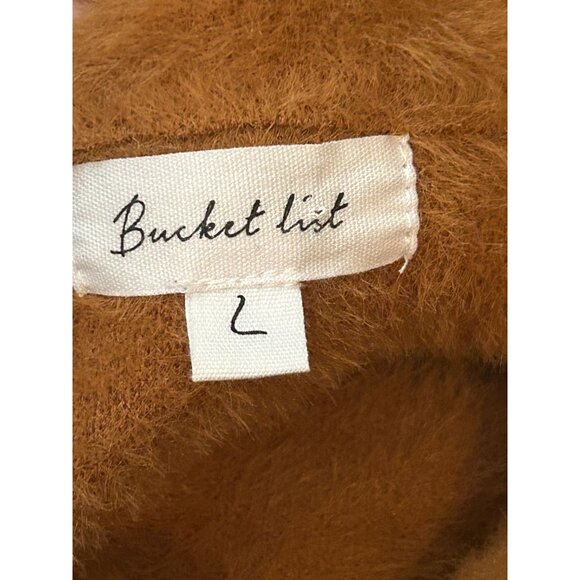Bucketlist Women's Super‎ Soft Fur Shacket Large Camel Normcore Fall Fashion - Picture 11 of 11
